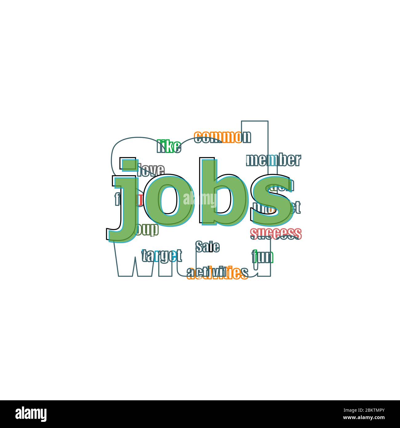 Text Jobs auf digitalen Bildschirm, soziales Konzept . Logo Design Vorlage Elemente für Ihre Anwendung oder Corporate Identity Stockfoto
