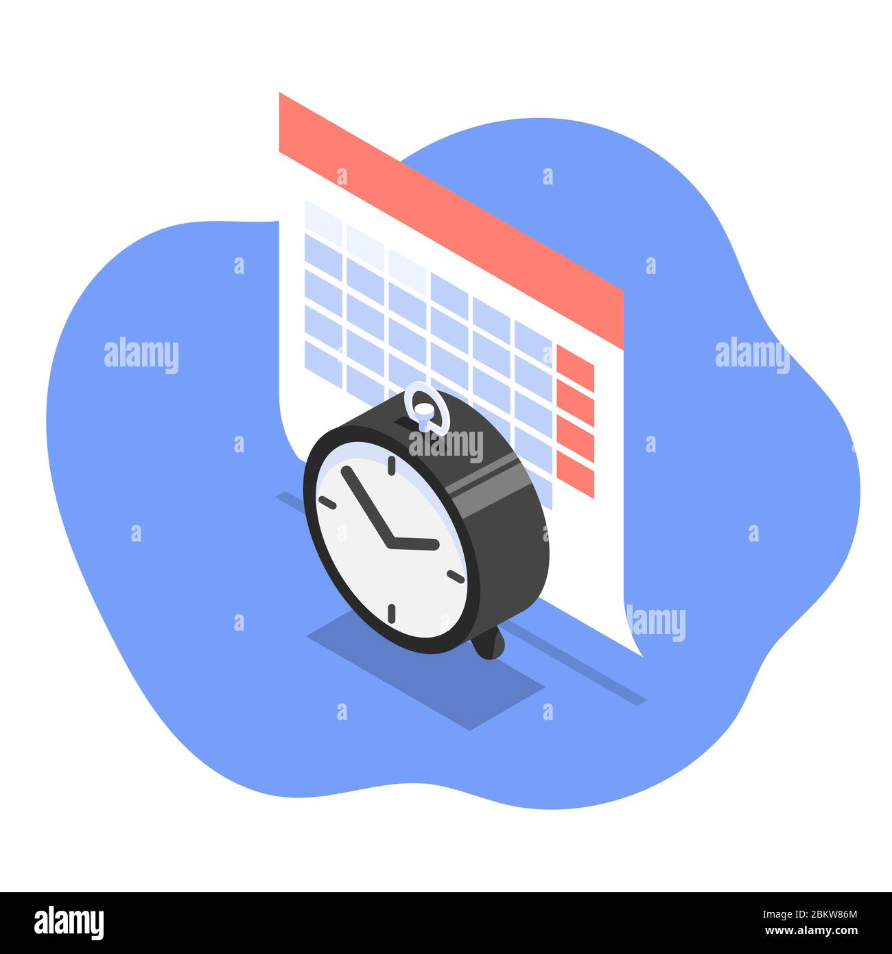 Isometrische Darstellung des Zeitmanagements Stock Vektor