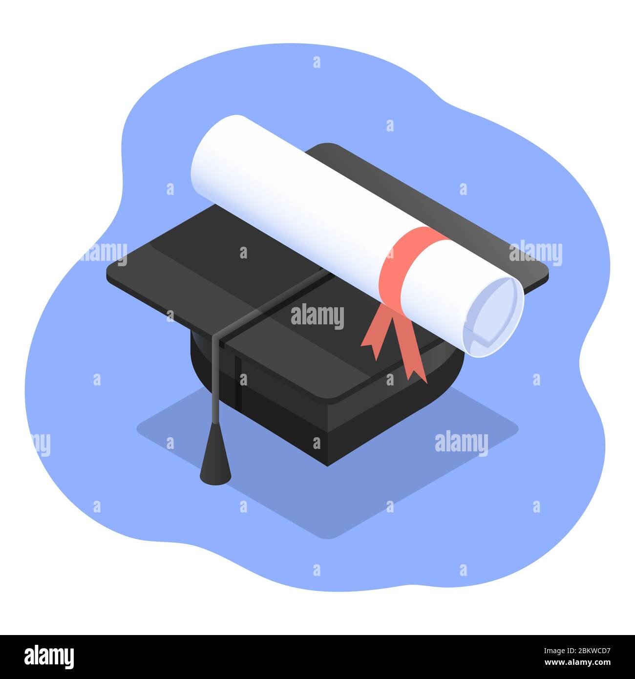 College oder univercity Graduierung Hut isometrische Abbildung Stock Vektor