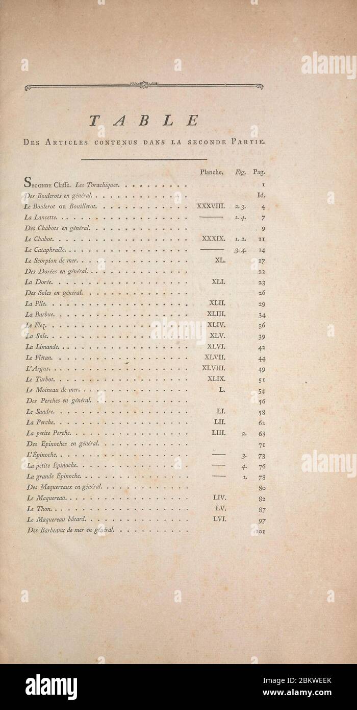 Ichtyologie, ou, Histoire naturelle, générale et particulière des poissons Stockfoto