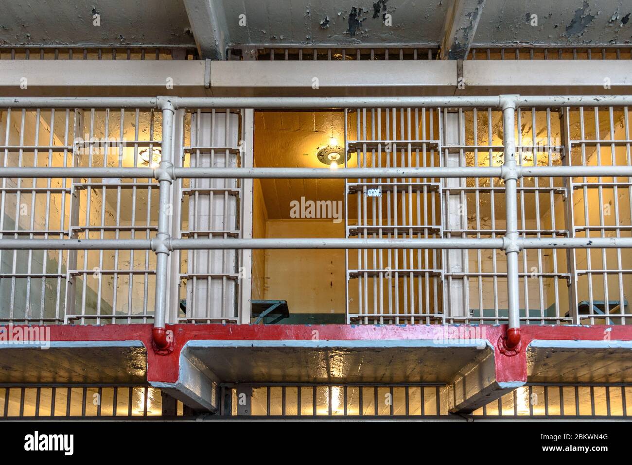 Al Capone's ehemalige Gefängniszelle im Bundesgefängnis Alcatraz Stockfoto