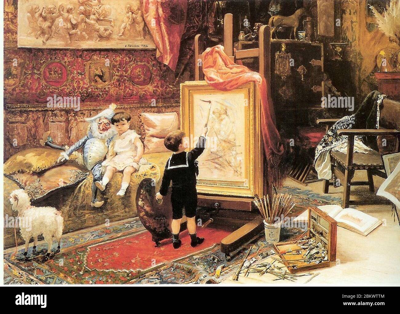 Idealismo y Realidad 1884 de Juan Comba García. Stockfoto