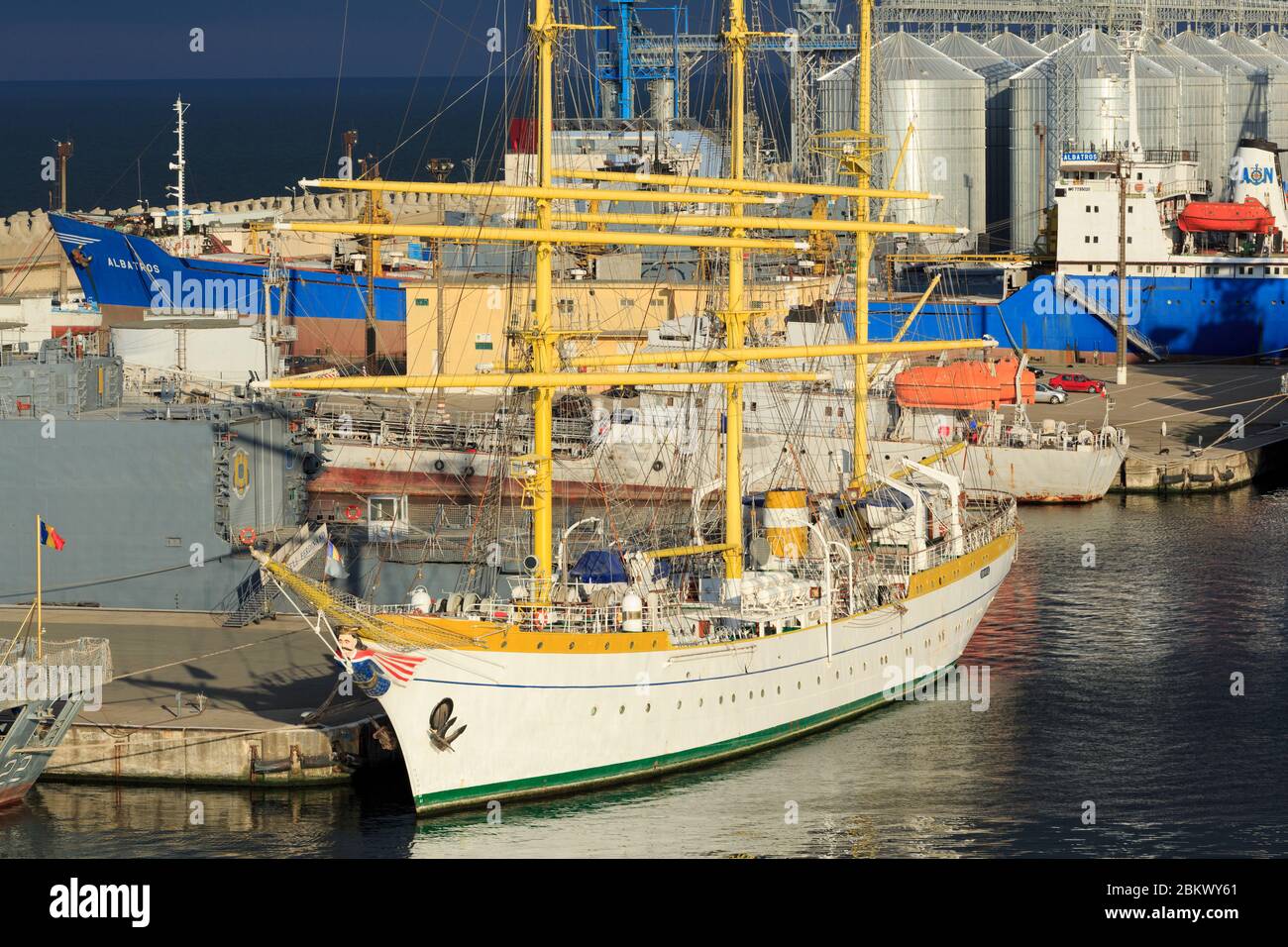 Rumänisches Marine Segelschiff Mircea, Constanta, Dobruja Region, Rumänien Stockfoto