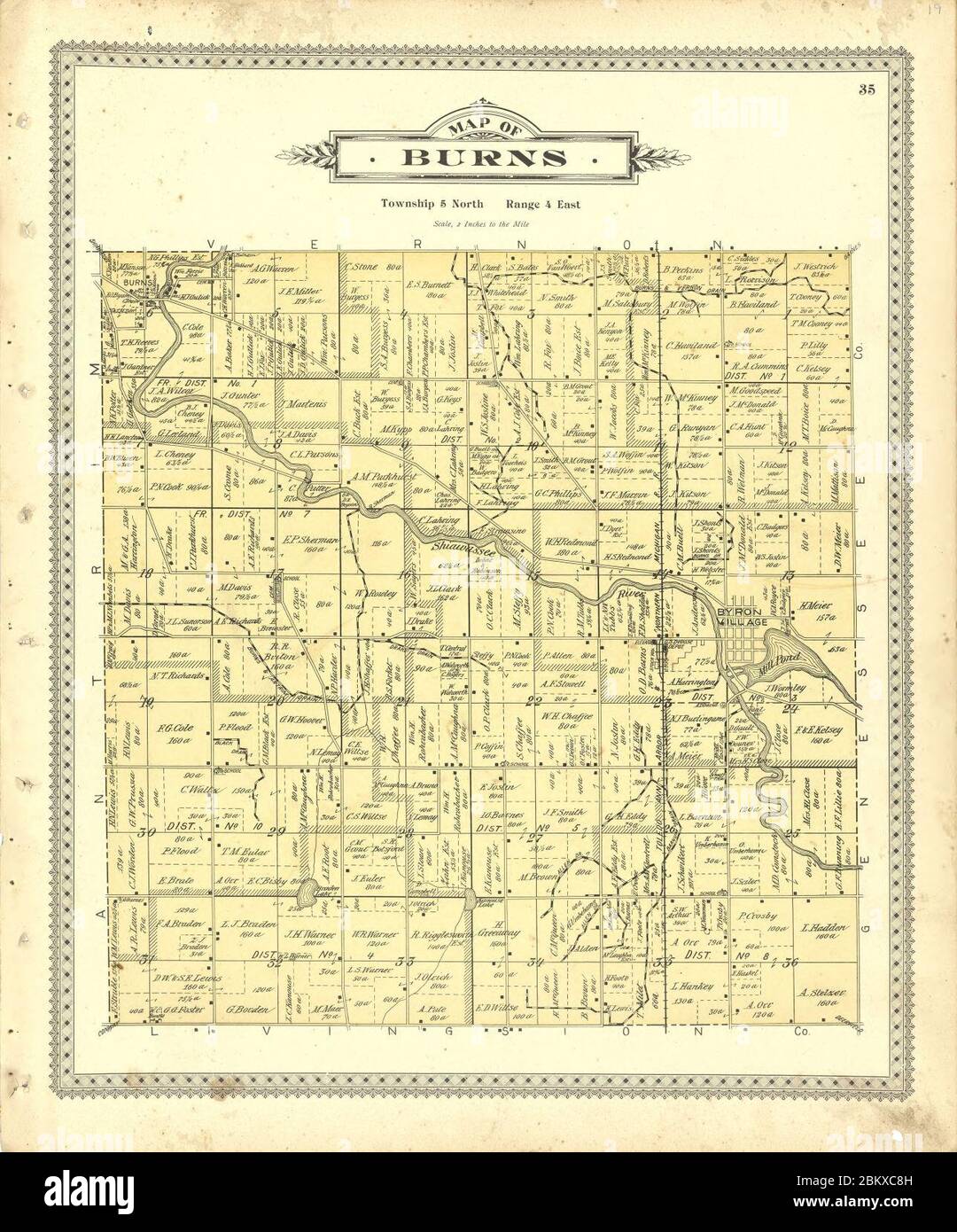 Illustrierter Atlas von Shiawassee County, Michigan - zusammengestellt und veröffentlicht aus aktuellen Umfragen, offiziellen Aufzeichnungen und persönlichen Untersuchungen - einschließlich kurzer biographischer Skizzen des Unternehmungsgeschisses Stockfoto