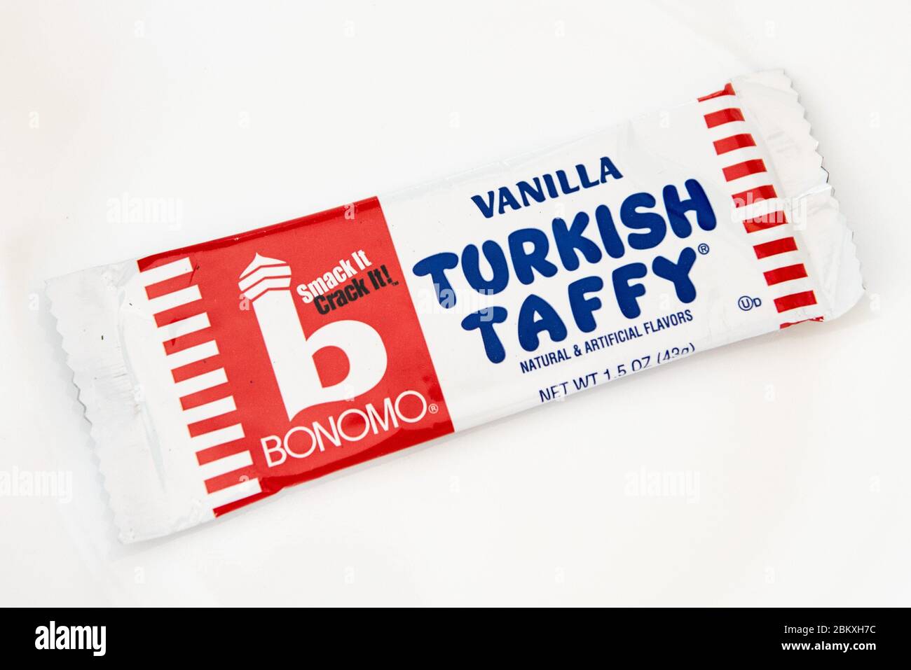 Vintage Türkische Taft in Originalverpackung, hergestellt von der Bonomo Candy Company in den 1940er Jahren in Coney Island, New York Stockfoto