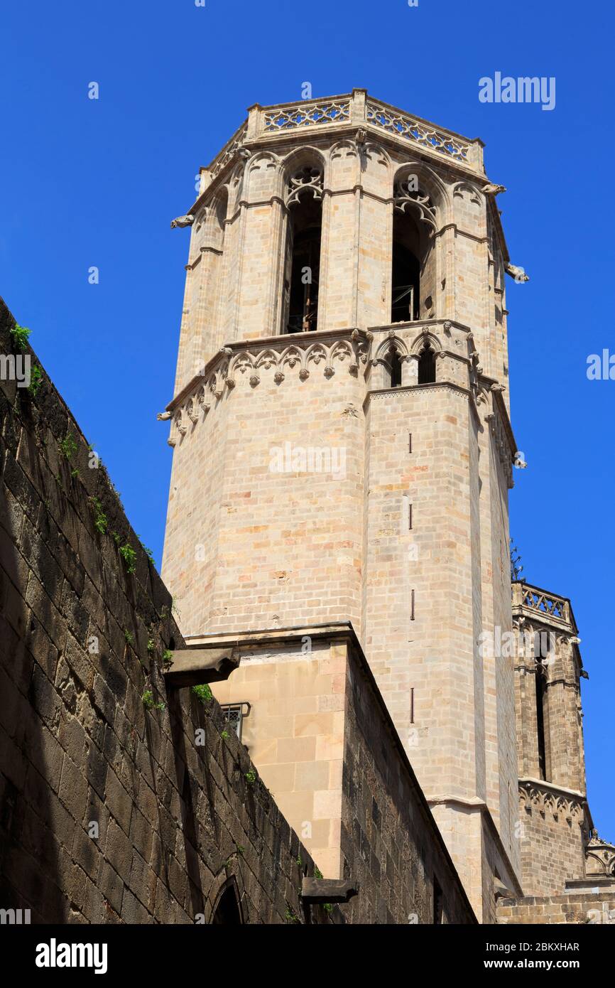 Kathedrale, Barri Gothic District, Barcelona, Katalonien, Spanien, Europa Stockfoto