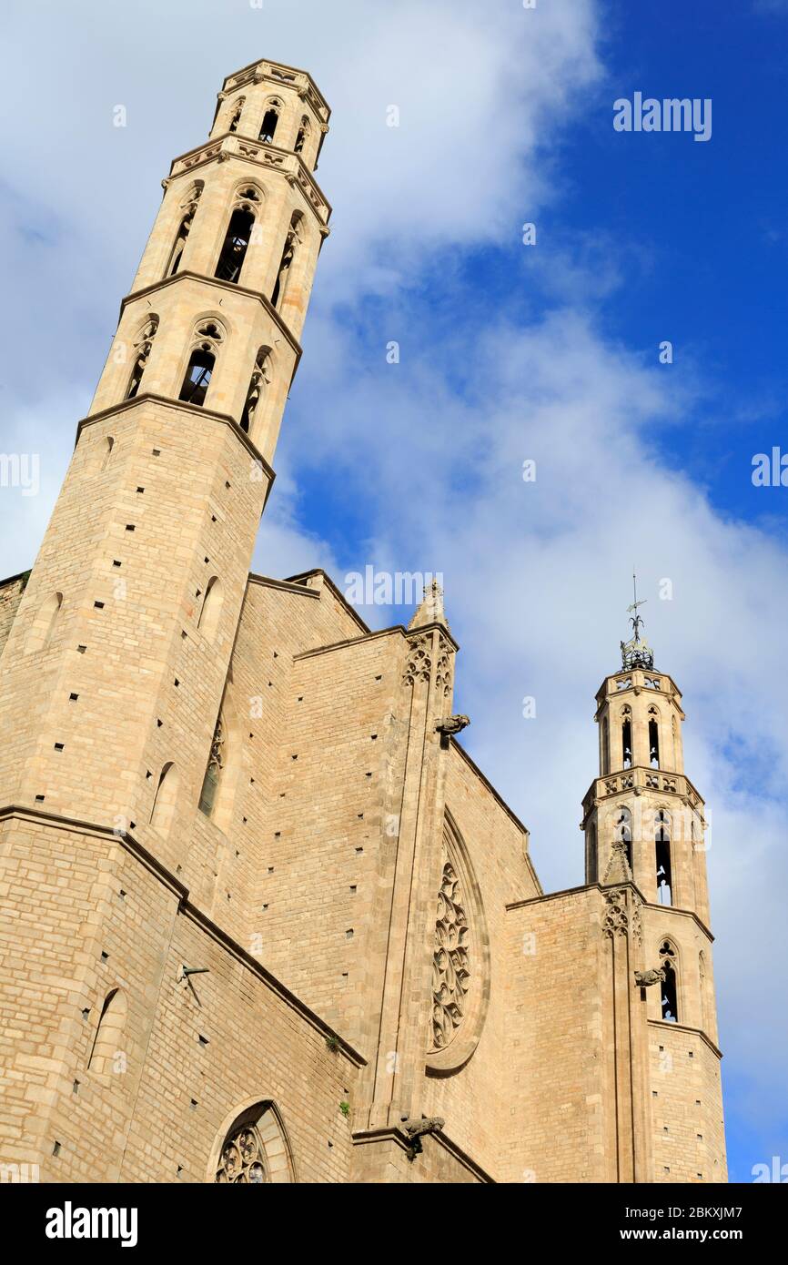 Santa Maria del Mar Kirche, La Ribera Viertel, Barcelona, Katalonien, Spanien, Europa Stockfoto