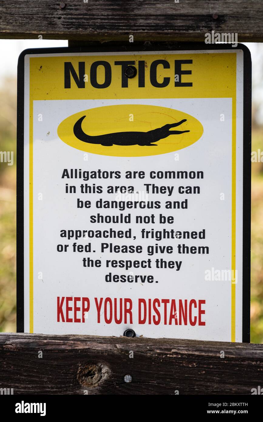 Halten Sie Ihre Distanz Schild erinnert Wanderer weg von der Tierwelt zu bleiben Stockfoto