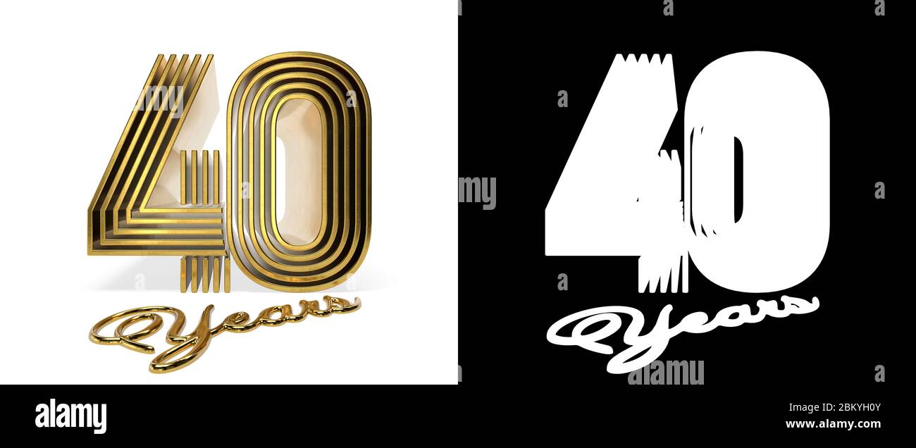 Nummer 40 (Nummer vierzig) Jubiläumsdesign mit fünf parallelen Linien