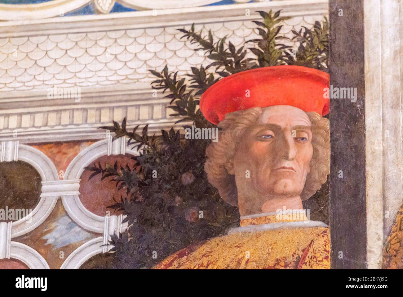 Camera degli Sposi, Fresken von Andrea Mantegna, 1465-1474, Palazzo Ducale Interior, Mantua, Lombardei, Italien Stockfoto