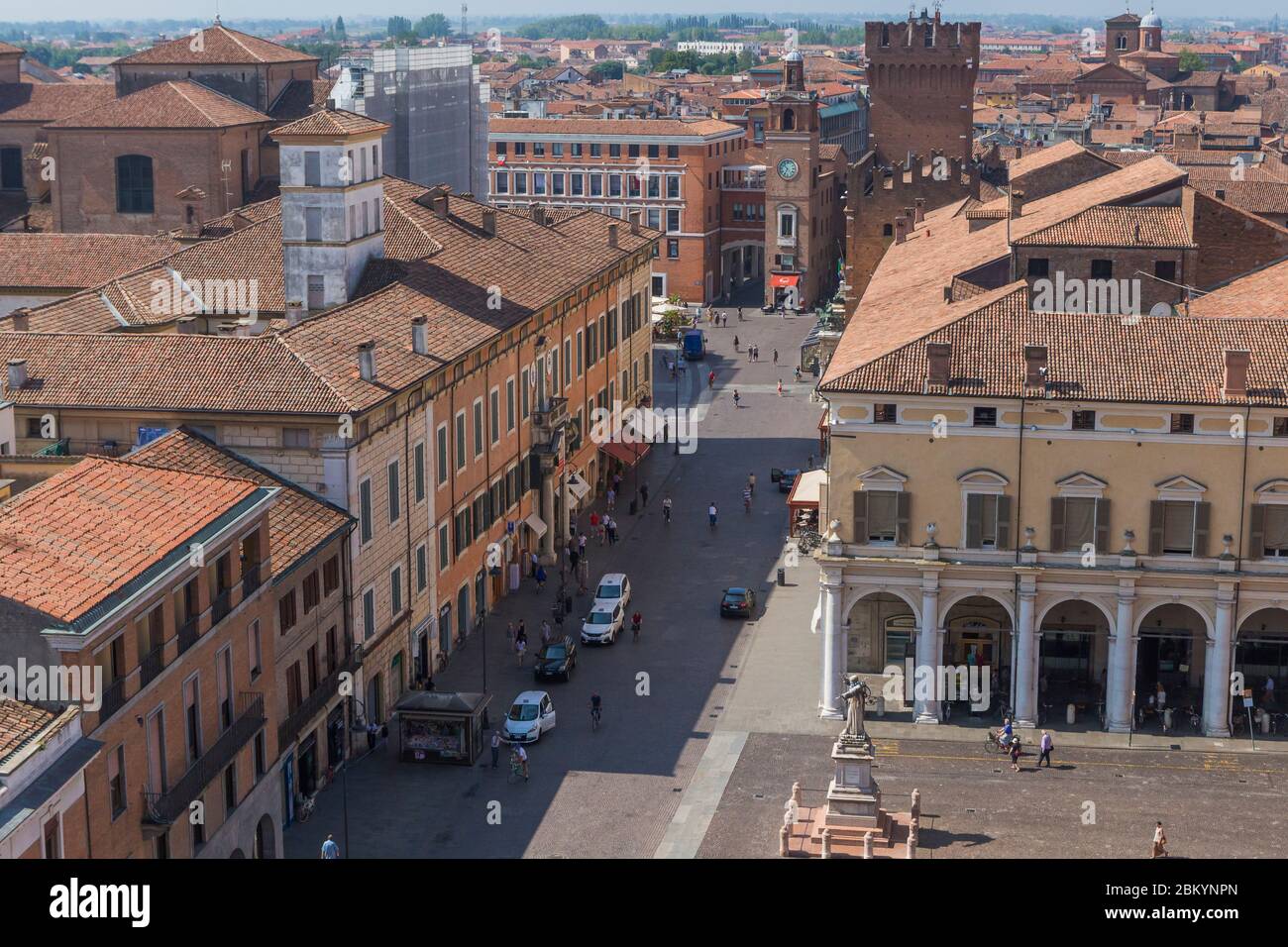 Stadtbild von castello Estense, Ferrara, Emilia-Romagna, Italien Stockfoto