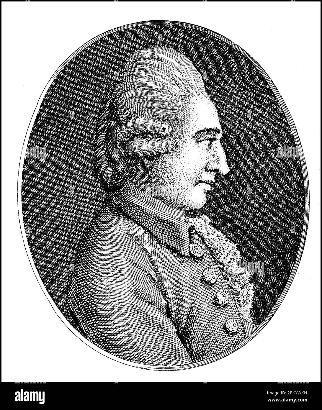 Johann Friedrich Struensee, 5. August 1737 - 28. April 1772, war ein deutscher Arzt und Erzieher. Er war lange über ein Jahr de facto Regent von Dänemark / Johann Friedrich Struensee, 5. 1737. Bis 28. August. April 1772, war ein deutscher Arzt und Aufklärer. Etwas über ein Jahr lang war er der faktische Regent von Dänemark, historisch, historisch, digital verbesserte Reproduktion eines Originals aus dem 19. Jahrhundert / Digitale Reproduktion einer Originalvorlage aus dem 19. Jahrhundert, Stockfoto