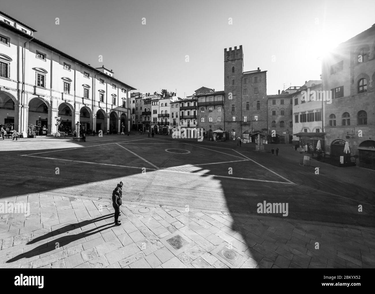 Arezzo (Italien) - die etruskische und Renaissance-Stadt der Toskana. Hier das historische Zentrum. Stockfoto