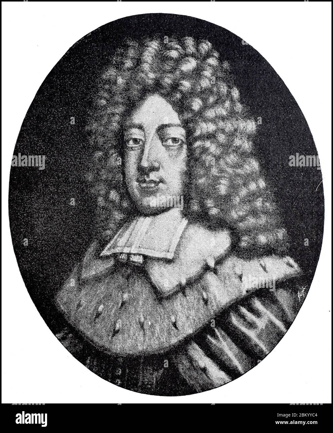 Joseph Clement Cajetan von Bayern, 5. Dezember 1671 - 12. November 1723, war von 1688 bis 1723 Erzbischof von Köln, Kurfürst des Heiligen Römischen Reiches, Herrscher des Erzbistums Köln und Reichskanzler Italien und Inhaber anderer reicher fürstlicher Bistümer und Kirchenfunktionäre / Joseph Clemens Kajetan von Bayern, 5. Dezember 1671 - 12. November 1723, Krieg von 1688 bis 1723 Erzbischof von Köln, Kurfürst des Heiligen Römischen Reiches, Landesherr des Erzstifts Köln und Erzkanzler für Reichsgebiete sowie Inhaber anderer königlicher Bischofsmühle und kirchlicher Würden, Stockfoto