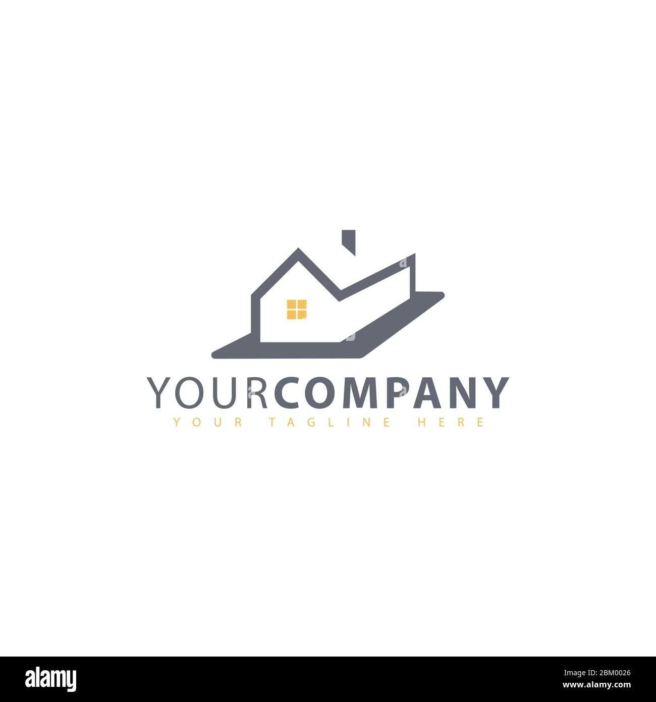 Einfache flache Haus Logo Design Vektor-Illustration isoliert auf einem weißen Hintergrund Stock Vektor