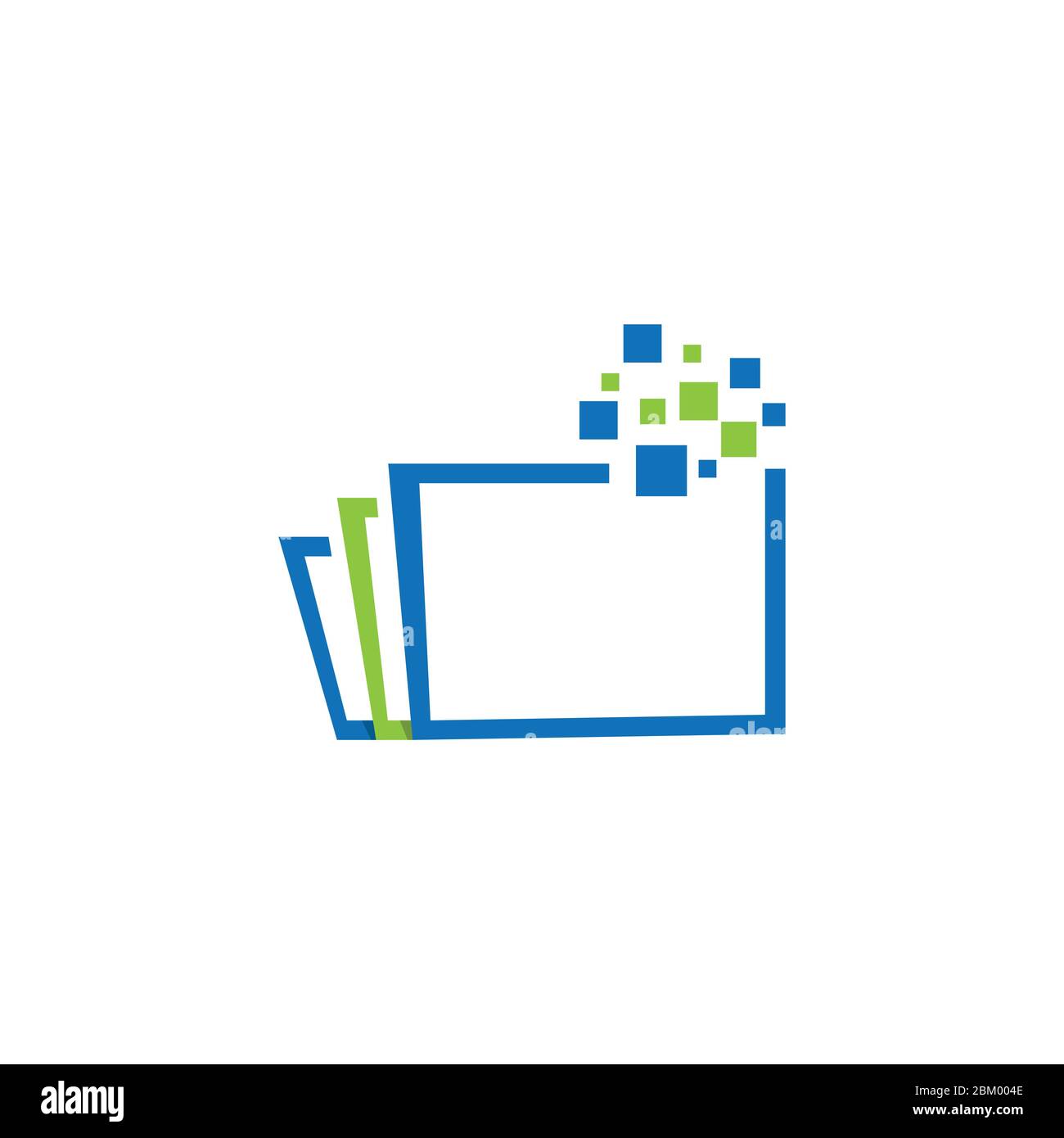 E-Book Digital Logo Design Vektor. Symbol für Symbol für elektronische Bücherbibliothek Stock Vektor