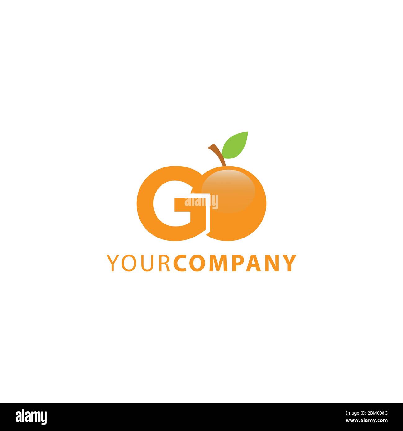 Letter GO Logo mit frischen Orange Themen mit O-Buchstaben verwandeln sich in orange Frucht Form Stock Vektor