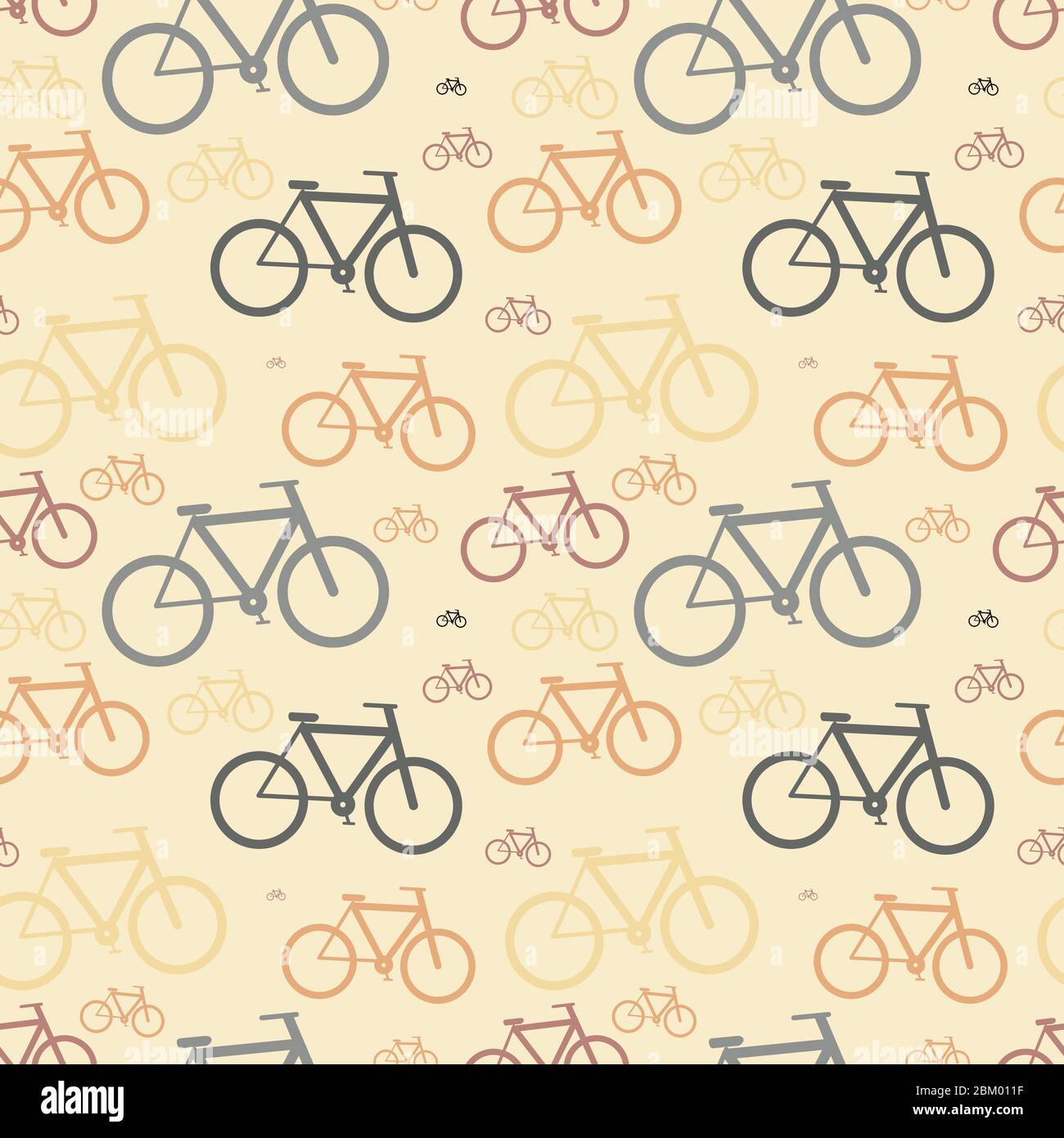 Viele klassische Fahrräder, Vintage nahtlose Muster Stock Vektor