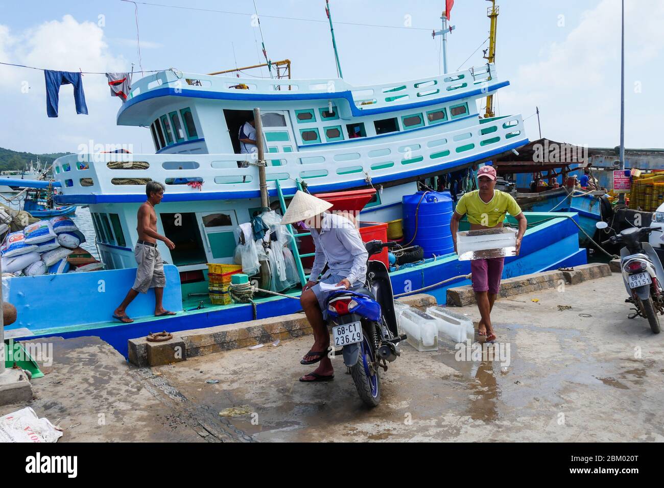 Kiên Giang Fischerhafen, auf der Insel Phu Quoc (Vietnam) Stockfoto