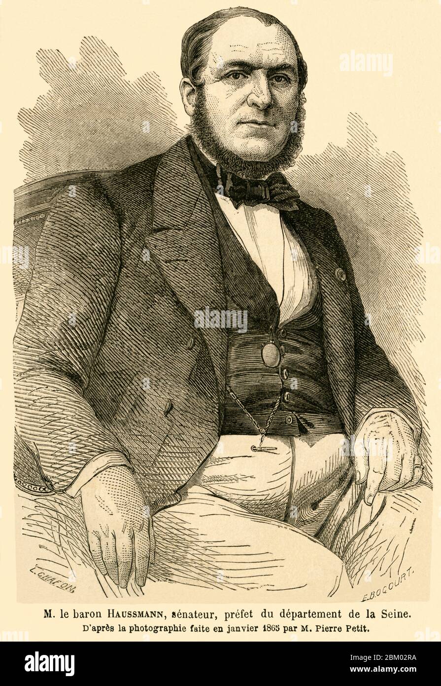Europa, Frankreich, Paris, Georges-Eugène Baron Haussmann, französischer Städteplaner, Motiv aus : ' Le Monde Illustré ', No. 408, 4. Februar 1865 (4. Februar 1865 ) . / Europa, Frankreich, Paris, Georges-Eugène Baron Haussmann, französischer Stadtplaner, Bild aus: ' Le Monde Illustré ', Nr. 408, 4. Februar 1865 ( 04. 02. 1865 ) . Stockfoto