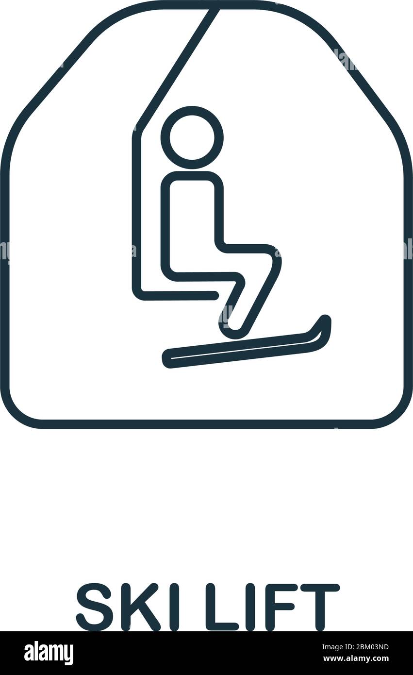 Ski Lift Icon aus der Winterkollektion. Einfaches Linienelement Ski Lift Symbol für Vorlagen, Webdesign und Infografiken Stock Vektor