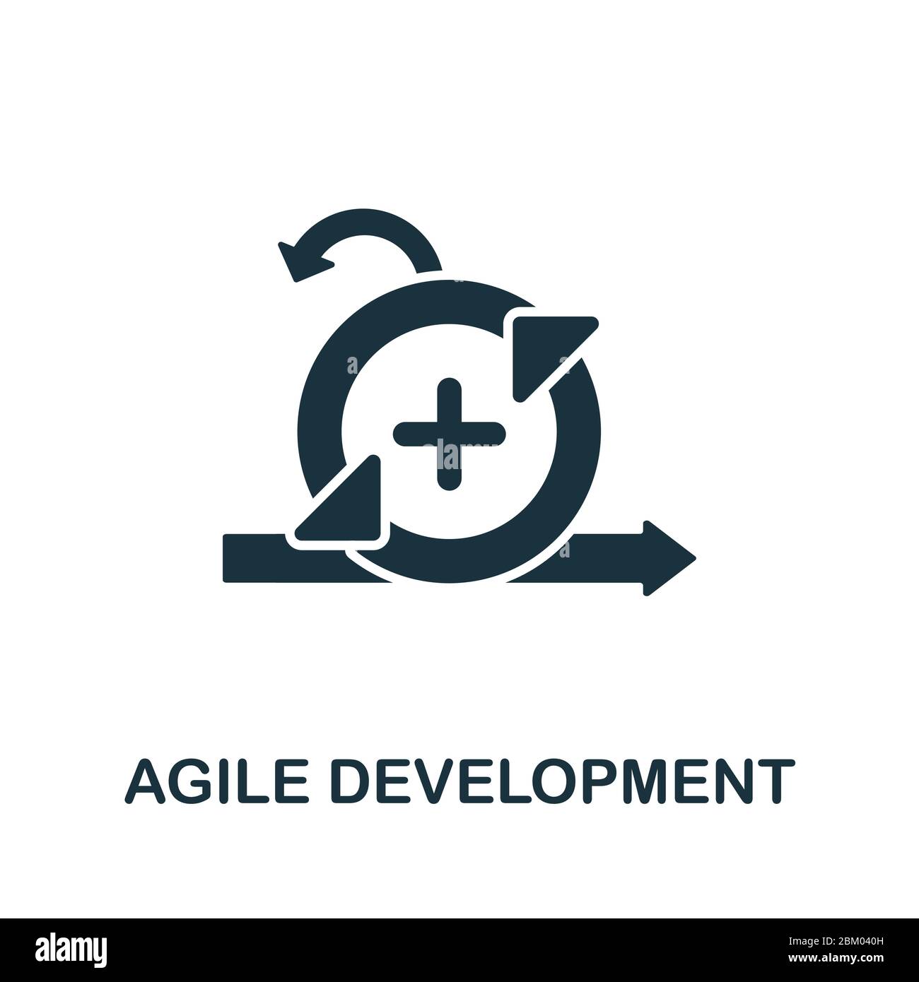 Agile Entwicklung Symbol aus der Mobile App Development Collection. Einfache Linie Agile Entwicklung Icon für Vorlagen, Webdesign und Infografiken Stock Vektor