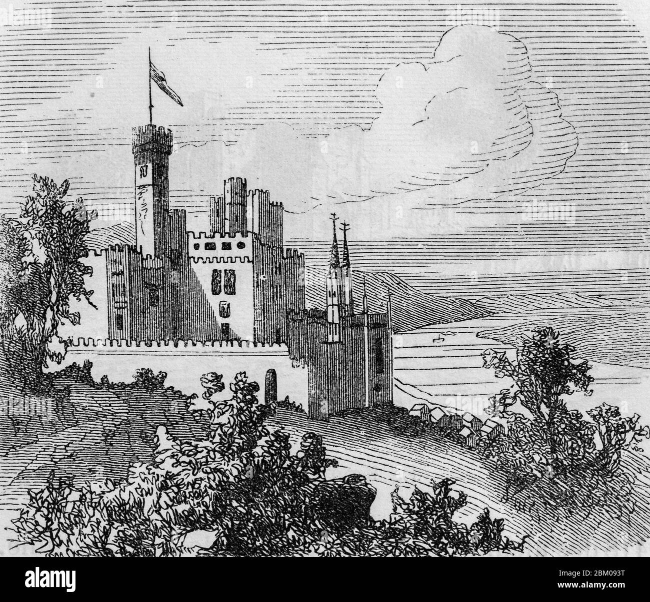 Le Stolzenfels oder Schloss Stolzenfels, Koblenz, Deutschland, Illustration aus Le Rhin von Victor Hugo, Paris um 1843 Stockfoto