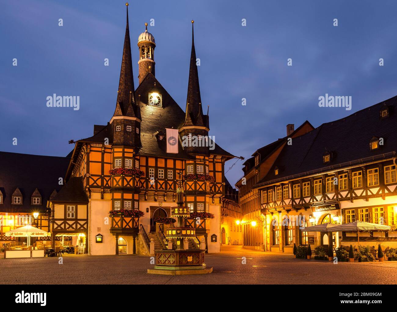 Rathaus, Wernigerode, Harz, Sachsen-Anhalt, Deutschland, Europa Stockfoto