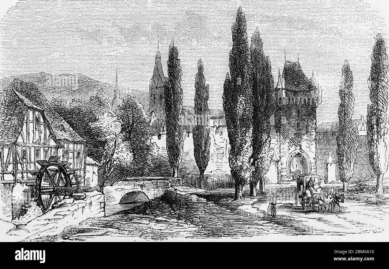 Vue d´Aberweiler, Le Rhin von Victor Hugo, Paris um 1843 Stockfoto