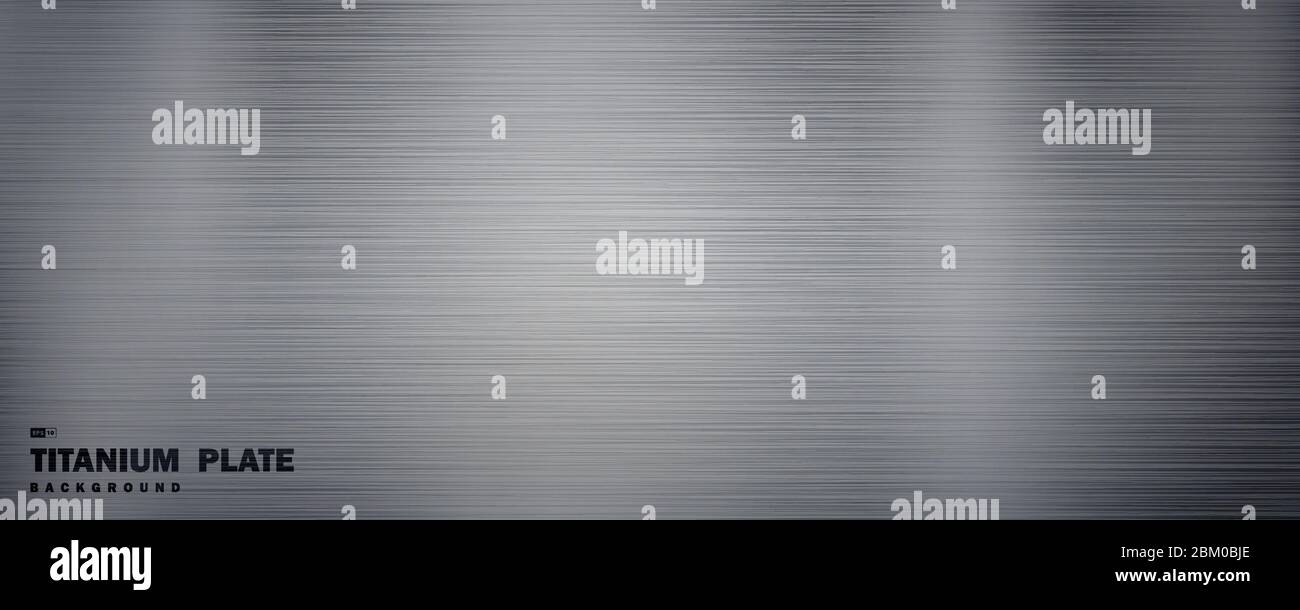 Abstrakt breit massiv Silber Titan Platte Material mit Grunge Linie Muster dekorativen Hintergrund. Für Werbung, Poster, Bildmaterial und Vorlagen. Stock Vektor