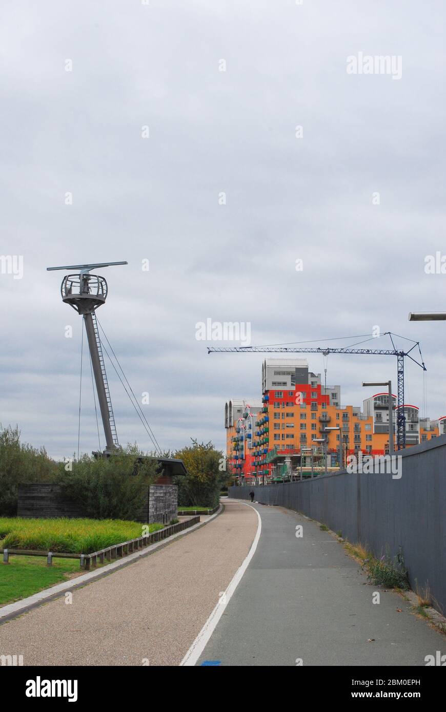Kommunikationssignal Schifffahrt Boote Wetter Radarstation, Greenwich Peninsula, London Stockfoto