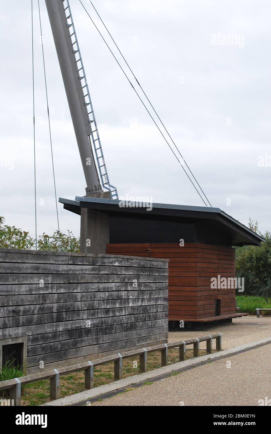 Kommunikationssignal Schifffahrt Boote Wetter Radarstation, Greenwich Peninsula, London Stockfoto