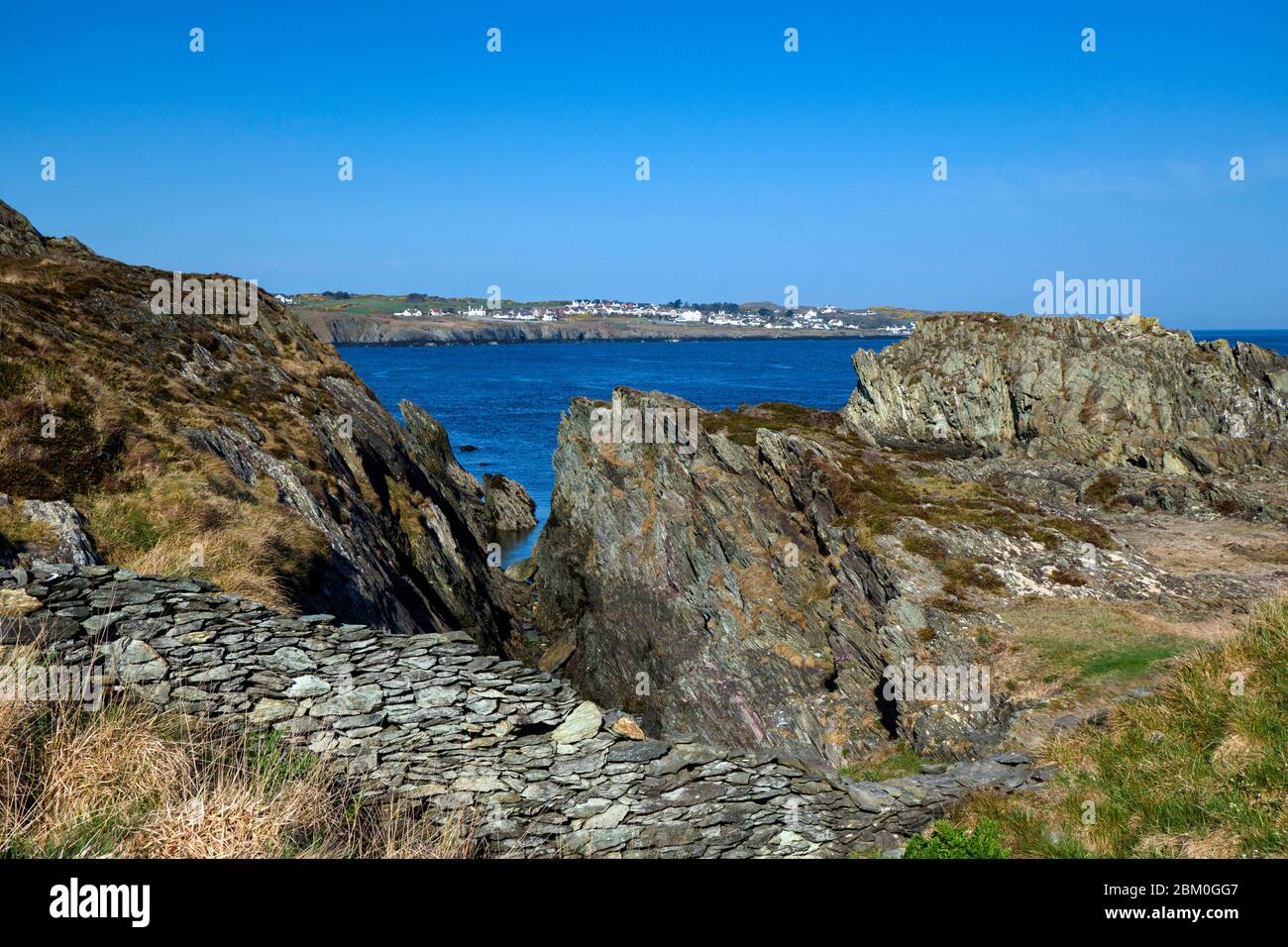 Amlwch-Port. Während der C-10-Sperre. Stockfoto