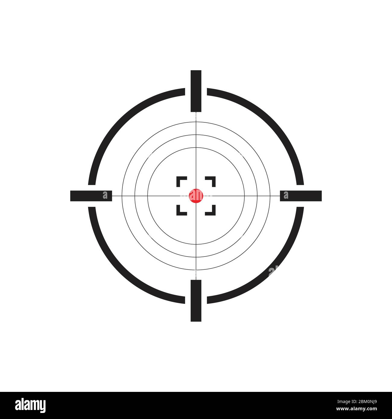 Gun Ziel Symbol Vektor-Illustration isoliert auf weißem Hintergrund Stock Vektor