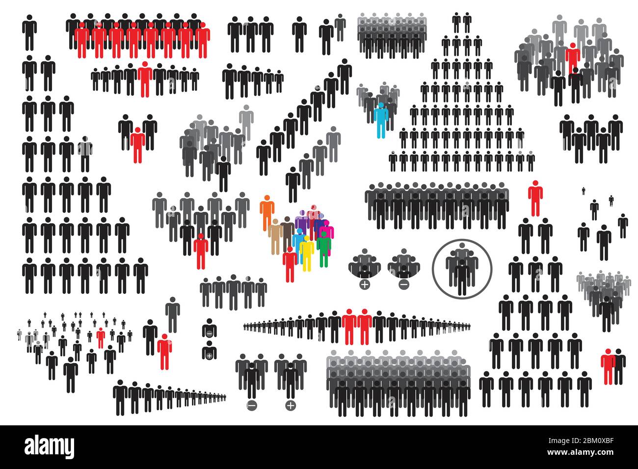 Menschen Symbol gesetzt Vektor-Illustration isoliert auf weißem Hintergrund Stock Vektor