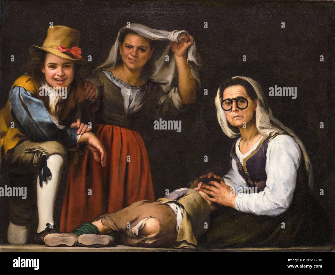 Bartolomé Esteban Murillo, vier Figuren auf einem Schritt, Gemälde, 1655-1660 Stockfoto