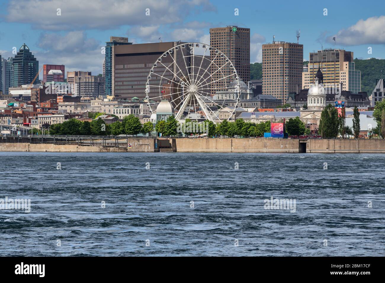 Stadtbild vom St. Lawrence River, Montreal, Quebec, Kanada Stockfoto