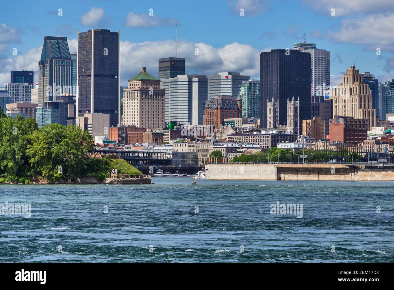 Stadtbild vom St. Lawrence River, Montreal, Quebec, Kanada Stockfoto