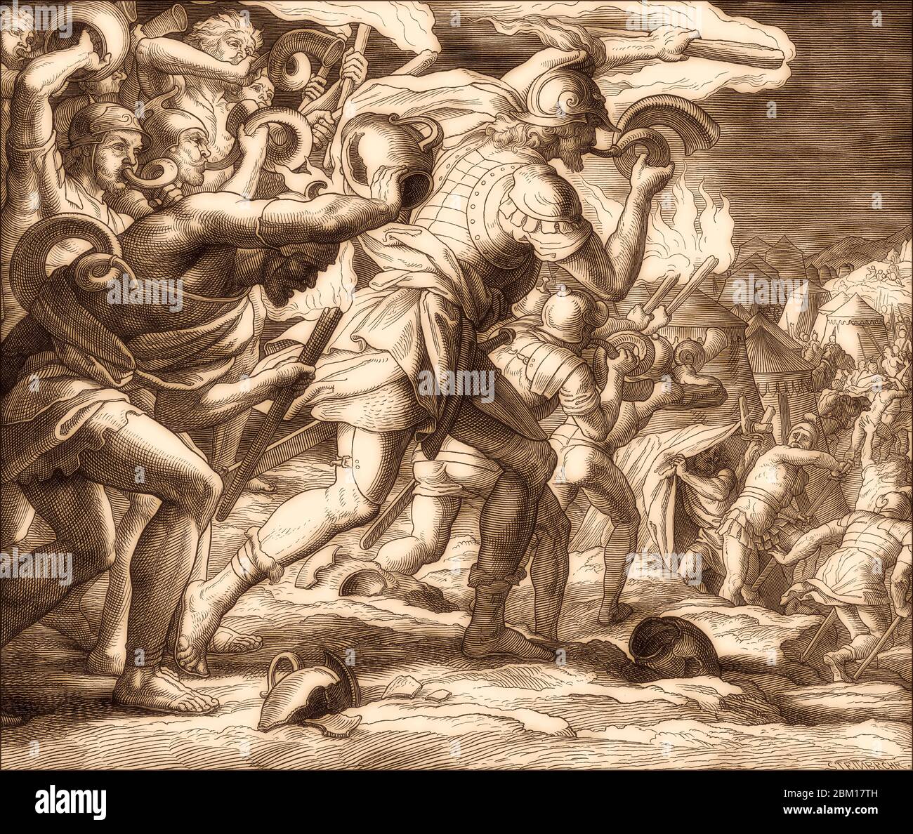 Gideon Choosing his Soldiers, Old Testament, von Julius Schnorr von Carolsfeld, 1860 Stockfoto