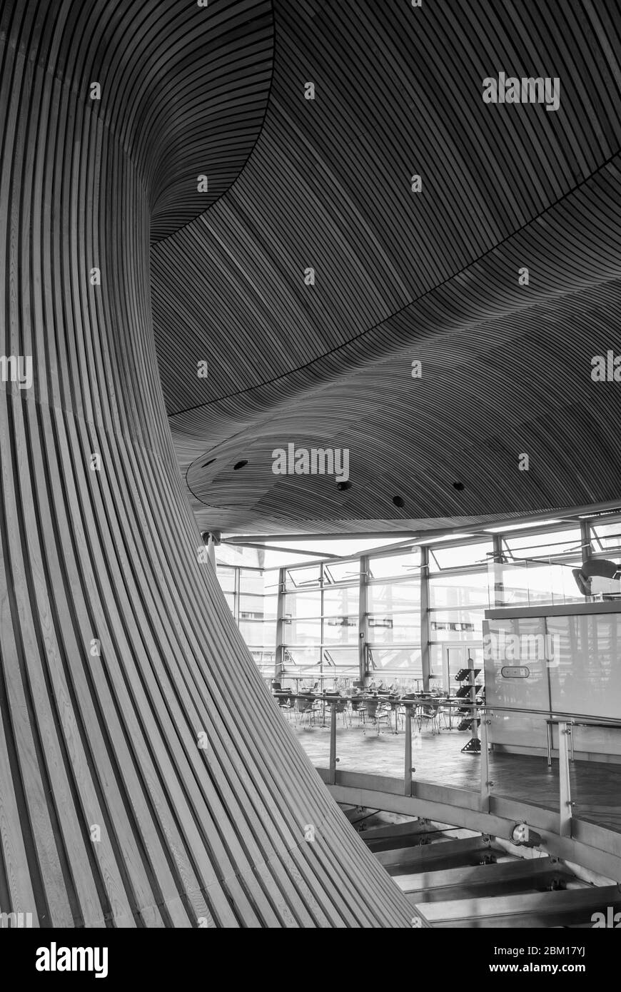 Reentwicklung Arts Centre Slate Copper Wales Millennium Centre, Bute Place, Cardiff CF10 5AL von Percy Thomas Partnership Jonathan Adams B&W Stockfoto