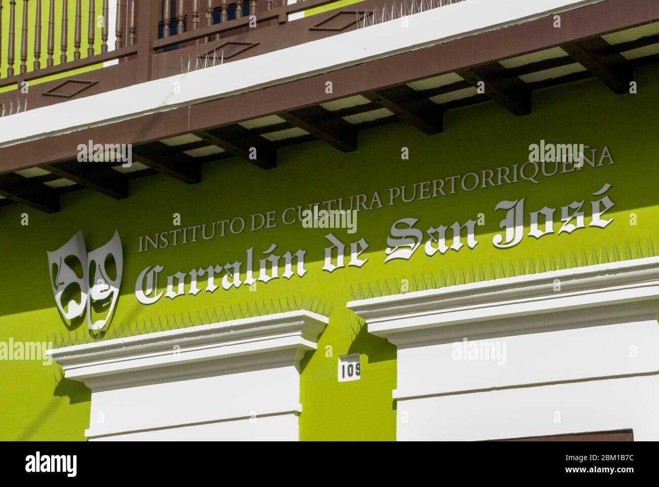 Corralón De San José wird vom Institut für Kultur in Puerto Rico (Instituto de Cultura Puertorriqueña) in der Altstadt von San Juan, der Hauptstadt von Puerto Rico, betrieben Stockfoto