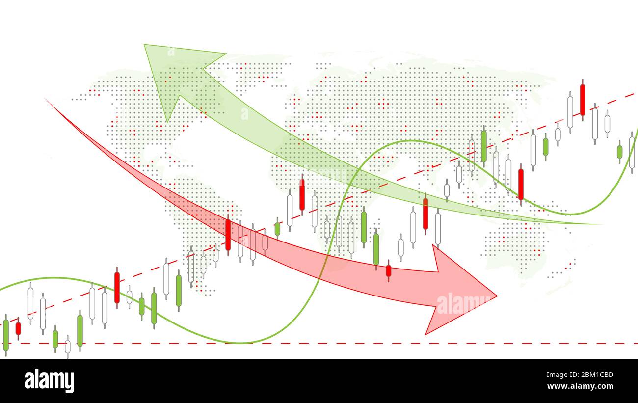 Börsenhintergrund oder Forex Trading Business Graph Chart für Finanzinvestitionskonzept. Business-Präsentation für Ihr Design. Wirtschaftstrends, Stock Vektor