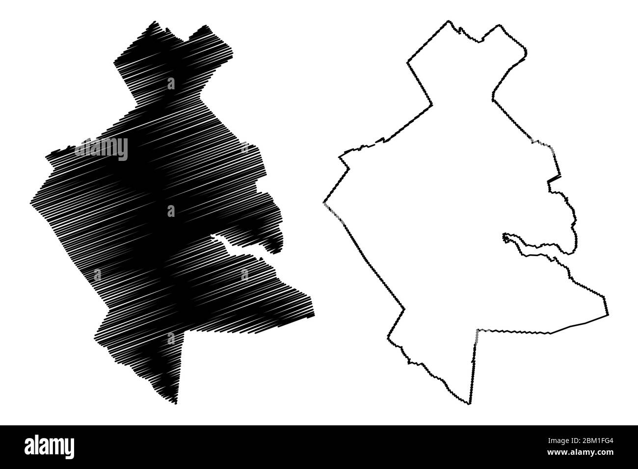 Subotica City (Republik Serbien, Bezirk Vojvodina) Karte Vektor-Illustration, Skizze Stadt Subotica Karte Stock Vektor