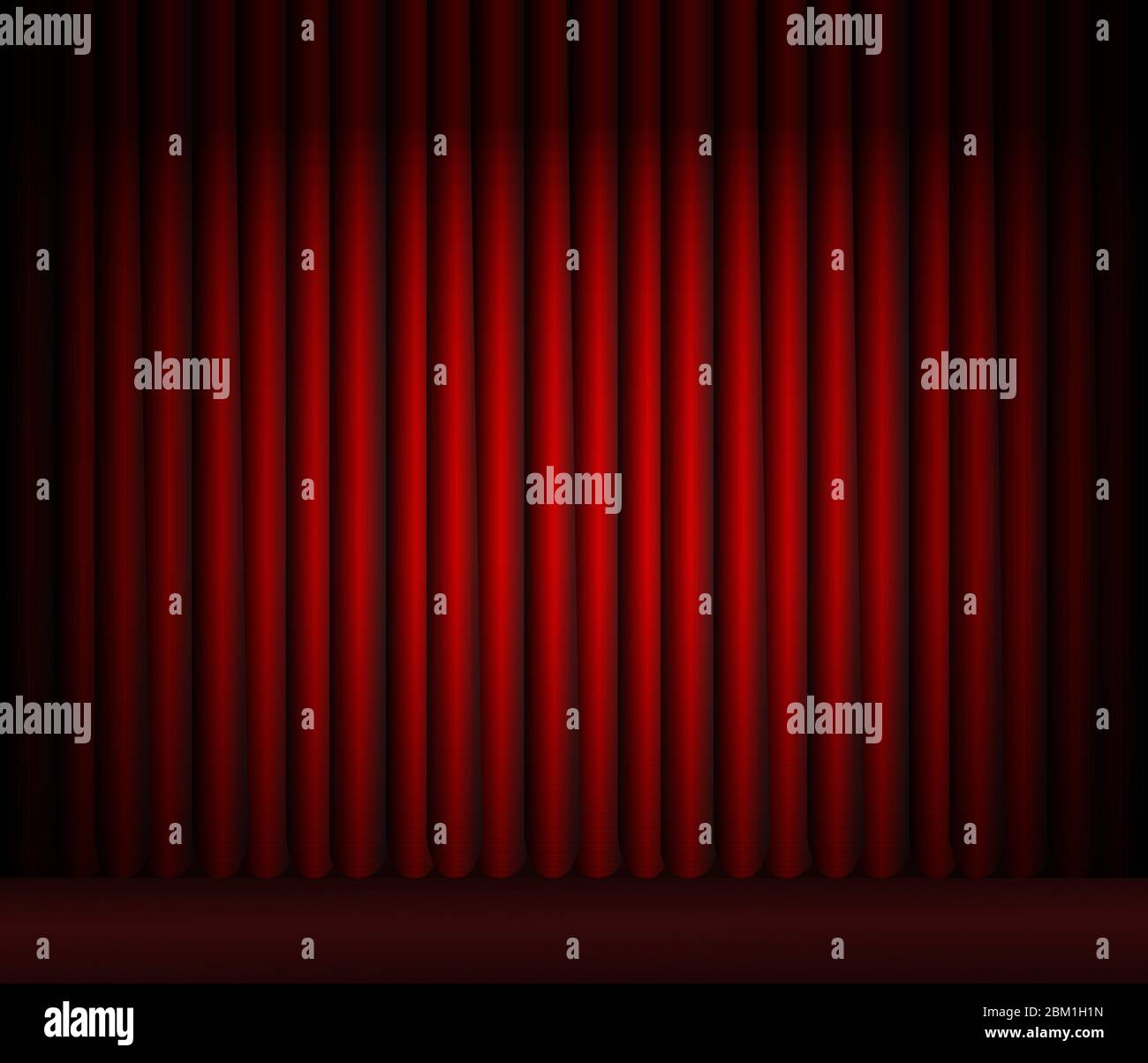 Roter Vorhang auf dunklem Licht Stock Vektor Roter Vorhang auf dunklem Licht Stock Vektor
