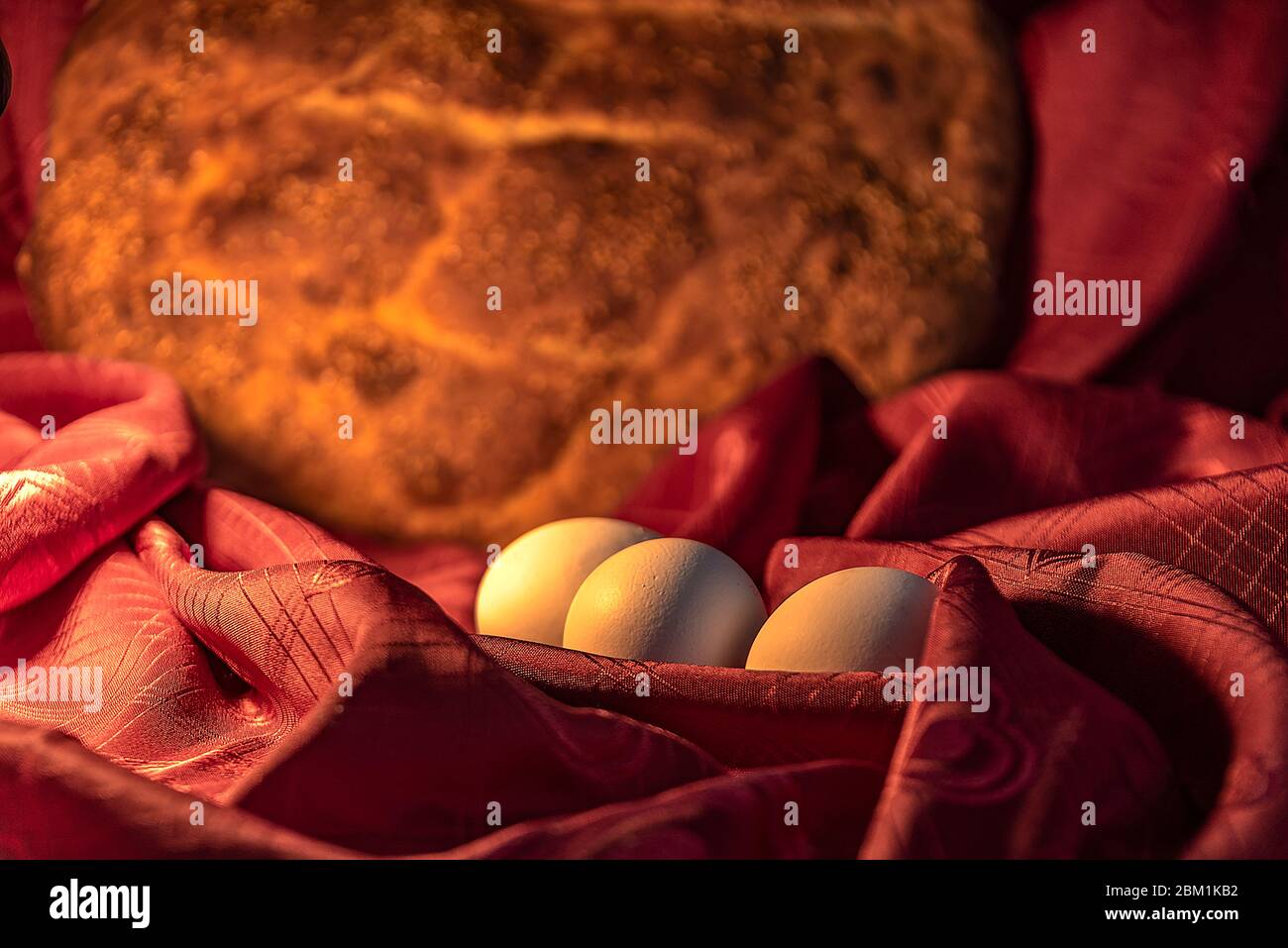 Zusammensetzung mit Ei und ramadan Pita gemacht Stockfoto