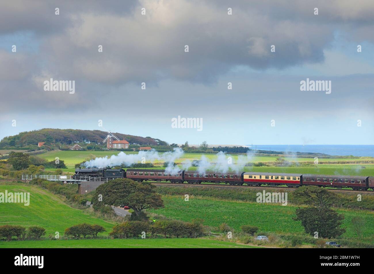 Dampf, North Norfolk Railway, Mohn Eisenbahnlinie, UK, September Stockfoto
