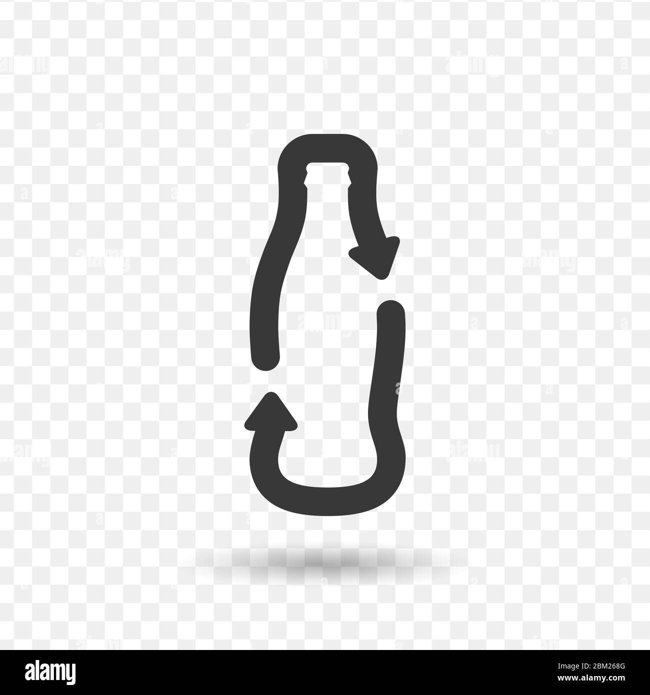 Recyceln Sie die Kunststoffflasche. Plastikflasche PET Form Recycling Symbol mit Pfeilen. Recycling-Symbol. Eco Material Nutzungskonzept. Vektorgrafik Stock Vektor