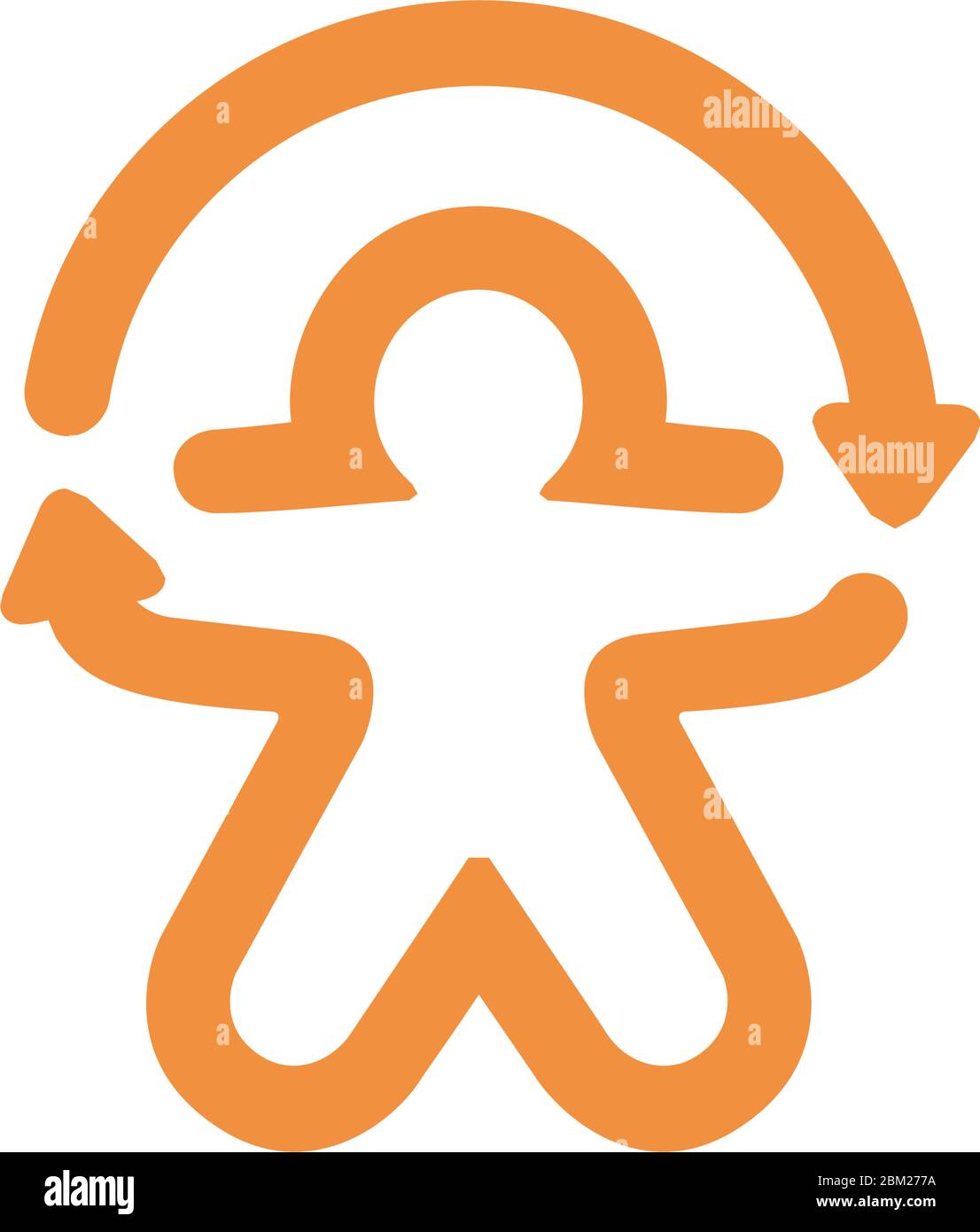 Symbol für die menschliche Vektorlinie aktualisiert. Einfache Element Illustration. Erfrischte menschliche Umriss Symbol aus Gefühle Konzept. Kann für Web und Mobile verwendet werden Stock Vektor