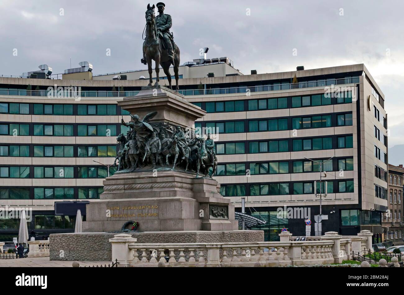 Denkmal für den Zaren oder König Liberator, für den russischen König Alexander II., 1907 in Zentral-Sofia, Bulgarien, Europa gebaut Stockfoto