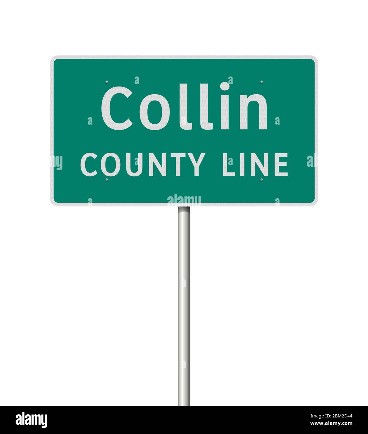 Vektorgrafik des eintretenden Collin County Straßenschild auf Metallmast Stock Vektor